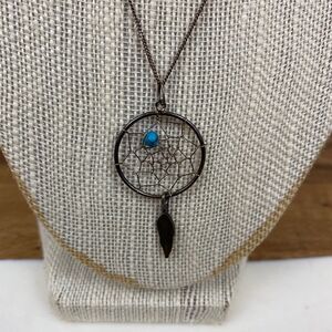 Navajo dreamcatcher necklace feather turquoise